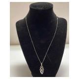 Ladies Interrwined Pendant Necklace - Both Marked