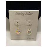 Ladies Wire Back Earrings w/Stone - Marked 925