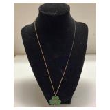 Ladies Shamrock Necklace w/Saying on back - Chain