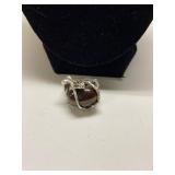 Antique Mens Sterling Ring - Catseye Nude - Size