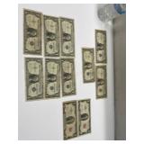 (11) Paper Bills - (3) $1.00 Series 1935 D,F,G ,
