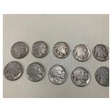 Buffalo Nickels Lot of 10 Full Dates