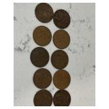 Lot 10 Large Pennies Many over 100 Years Old WW1