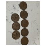 Lot 8 Large Pennies WW1 Era 100 Years Old