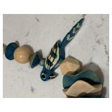 Handcarved Blue Macaw Parrot Tiki Islander