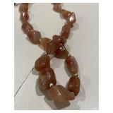 Orange Agate Vintage Gemstone Necklace