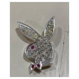 Playboy Bunny Vintage Rhinestone Pendant