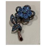Vintage Blue Topaz Floral Pendant