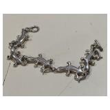 Vintage Unusual Lizard Gecko Link Bracelet Marked