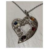 Vintage Marked .925 Heart Pendant w/Necklace