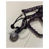 Purple Amethyst Boho Wrap Bracelet Handcrafted