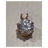 Vintage Gold Pendant w/ large White Topaz 2CT+