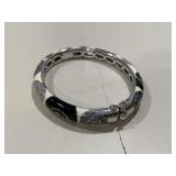 Bangle Bracelet Unusual Black White Enamel on