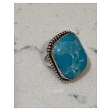 Dominican Larimar Gemstone Ring Marked .925