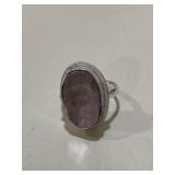 Abalone Shell Ring Marked .925