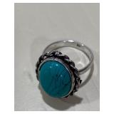 Southwestern Turquoise Ring Marked .925