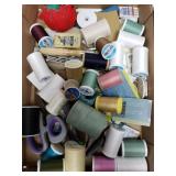 Sewing Thread Needles Scissors  Pin Cushion And