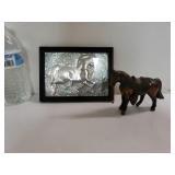 Metal Horse Picture And Copper Toned Horse
