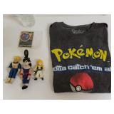 Size Medium Pokémon T Shirt And Card. Dragon Ball