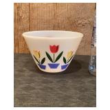 Small Fire King Tulip Bowl (has crack) see pics