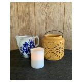 Vintage Pitcher, Decorative Candle Holder and