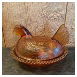 Hen on a Nest Amber carnival