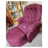 Cranberry Colored Chair With Footrest