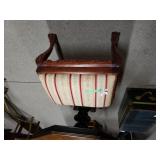 Red Striped Cushioned Ottoman