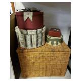 Decorative Boxes & Wicker Basket
