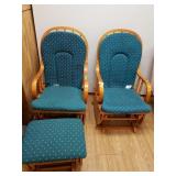 Green Fabric Rockers (1 Has Foot Rest)