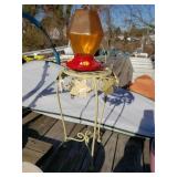 Decorative Small Outdoor Table & Bird Feeder
