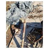 Blue Sprouting Metal Hanging Pots Display