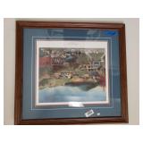 Herding The Geese Nicely Framed Painting By Linda