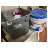 Storage Tote With Contents To Include Caulk Gun
