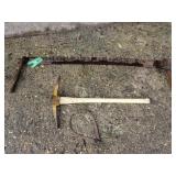 Vintage 2 Man Tree Saw, Pick Axe And Vintage Ice