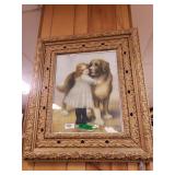 St Bernard & Child Painting