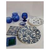 Assorted Blue Inspired Glassware