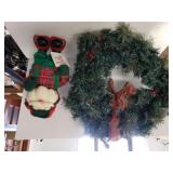 Decorative Santa & Lighted Wreath(untested)