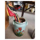 Flowered Jug With Umbrellas