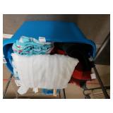 Storage Tub Of Blankets,  Pillow