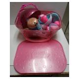 Childs Pink Container & Assorted Items
