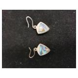 Ladies Silver And Stone Earrings Marked 925