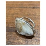 Dendritic Opal Gemstone Ring Marked .925