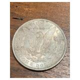 1886 Morgan Silver Dollar AU+ Rainbow Toning