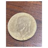 1972 Ike Silver Dollar Gold Plated