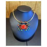 Crab Necklace or Lapel