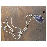 Amethyst Gemstone Pendant Marked .925 w/necklace