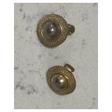 Retro MCM Style 1970s Gold Clip On Earrings