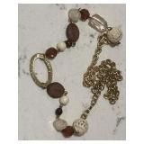Vintage Designer Style Bead & Gold Necklace