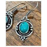 Turquoise Gemstone Hook Earrings